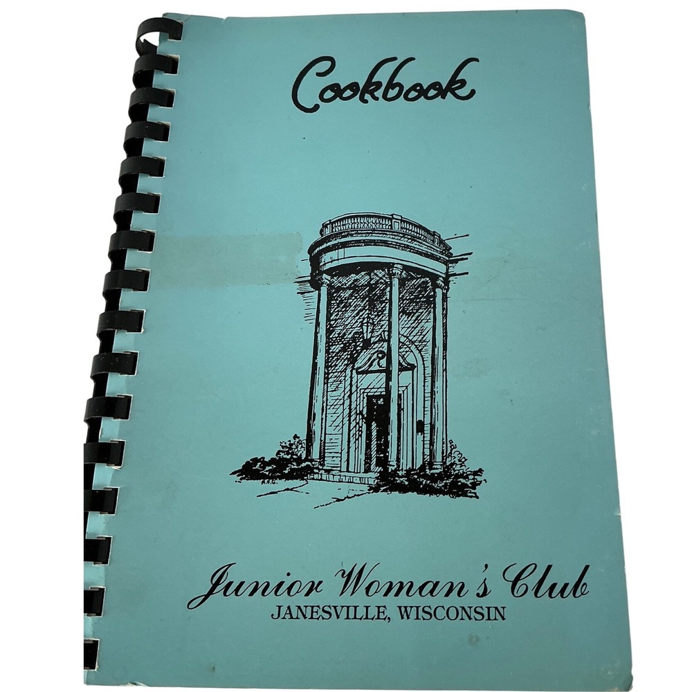 Junior Woman's Club Janesville Wisconsin Cookbook Vintage 1982 Spiral Bound‎